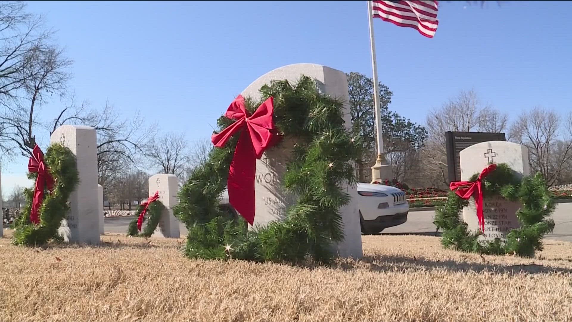 The wreath laying will begin with only family members of those buried at cemetery on Dec. 2, and volunteers can join after a brief ceremony at 11:00 a.m.