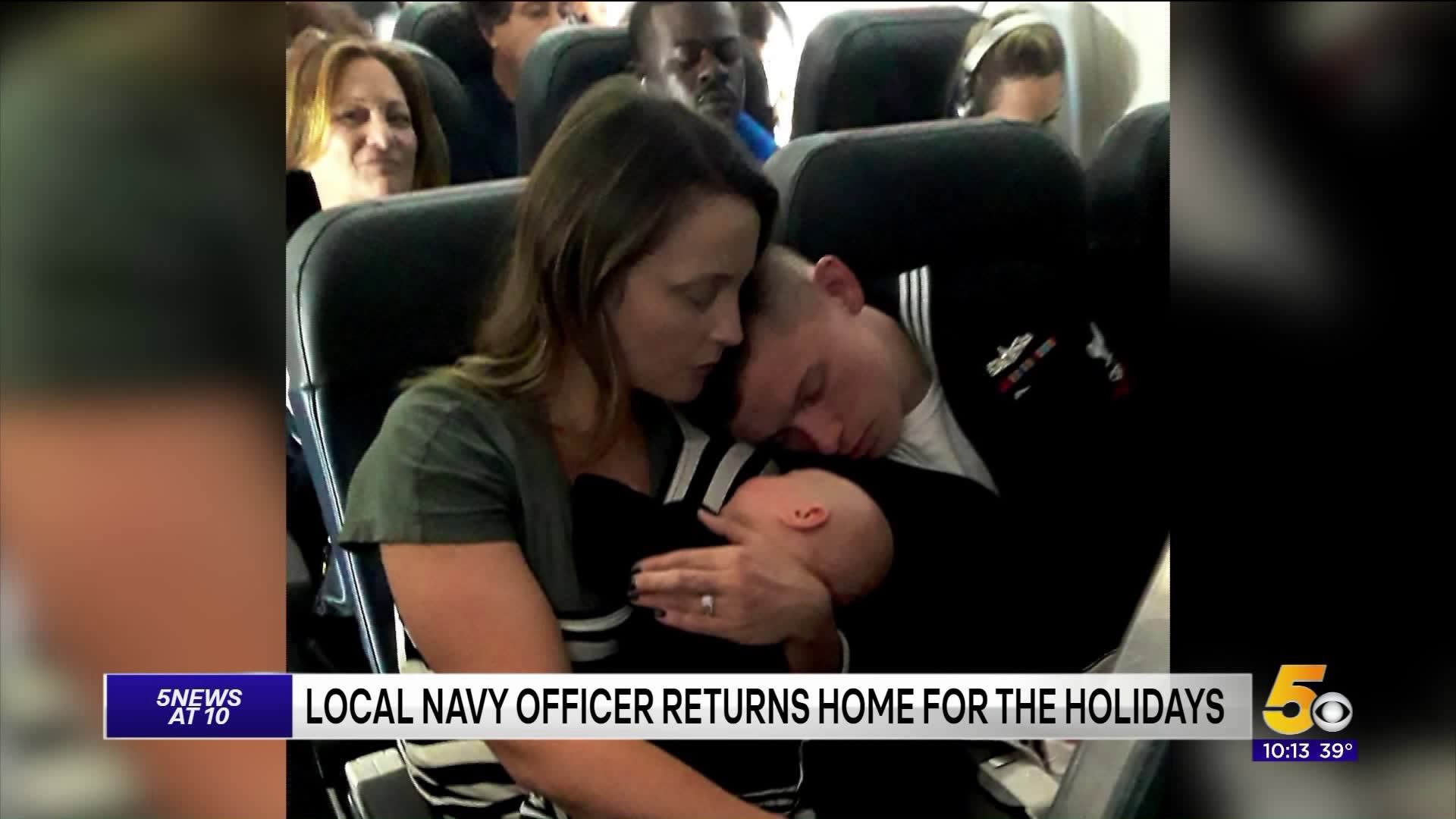 Navy Petty Officer Returns Home For Thanksgiving
