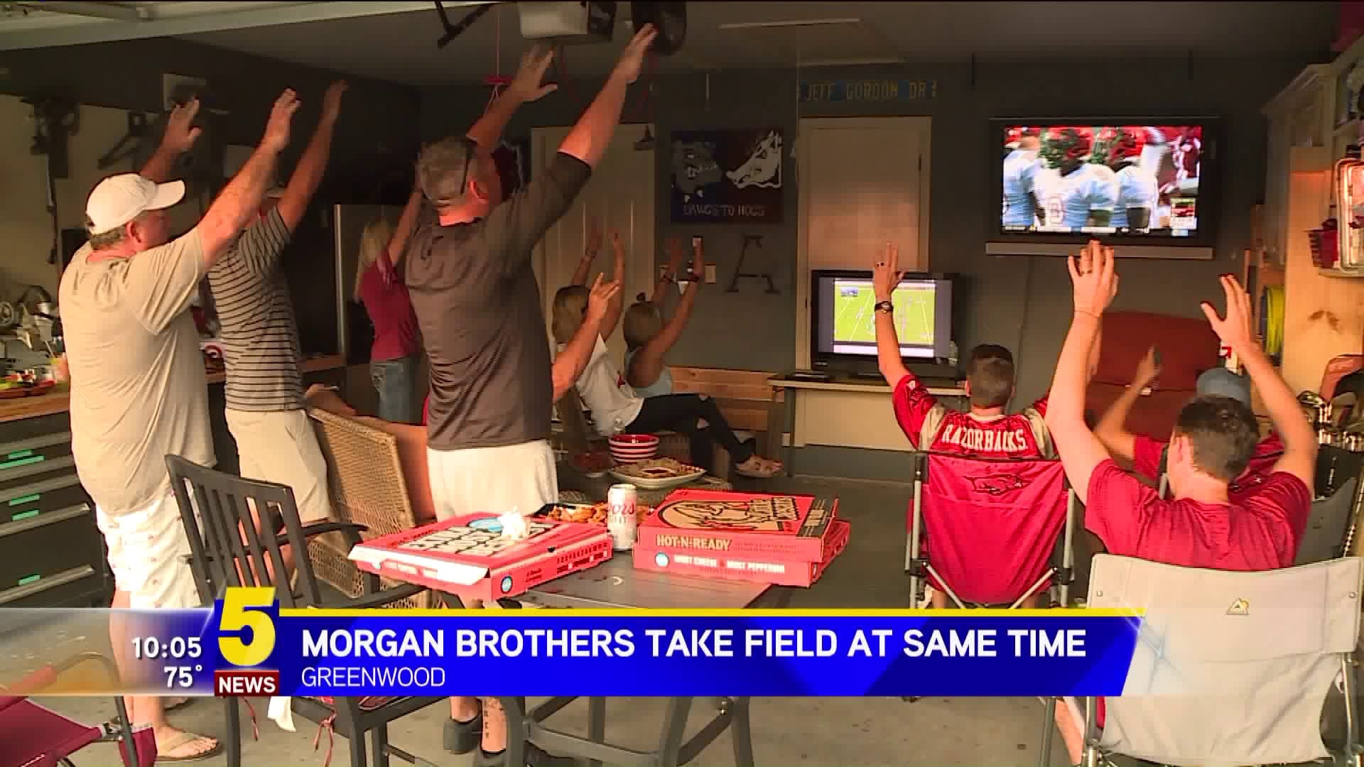 Morgan Brothers Take The Field At The Same Time