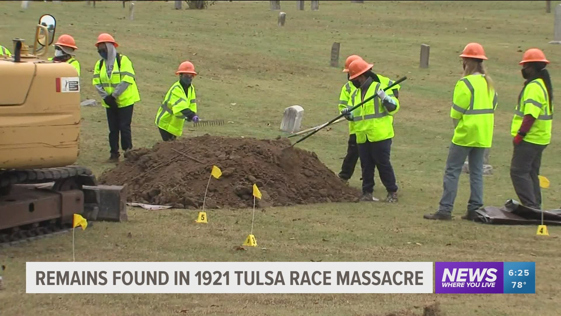 Remains found in 1921 Tulsa race massacre.