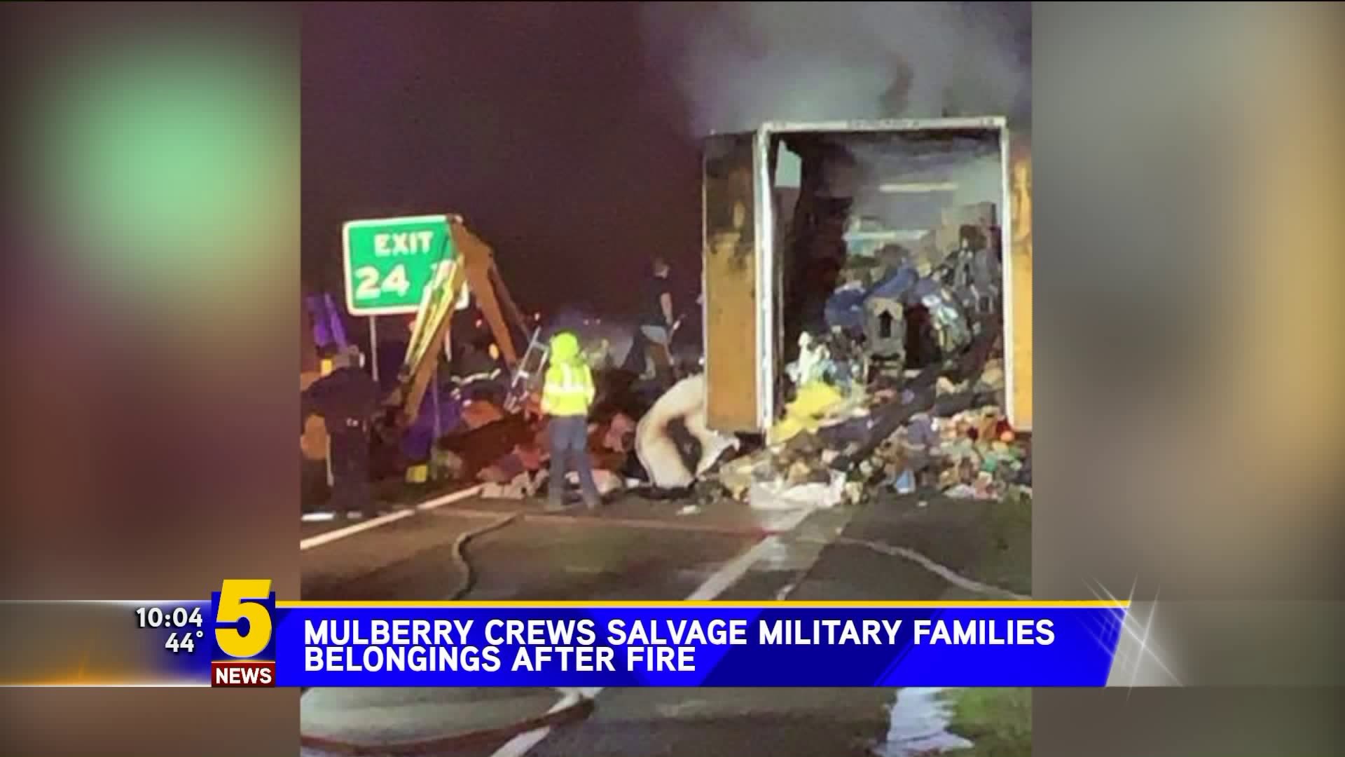 Mulberry crews salvage military families belongings after fire