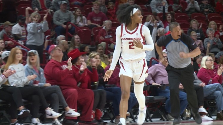 Spencer's hot shooting powers Razorbacks past Stephen F. Austin in WNIT 2nd round
