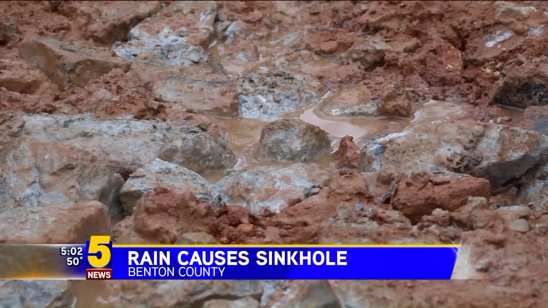 Rain Causes Sinkhole