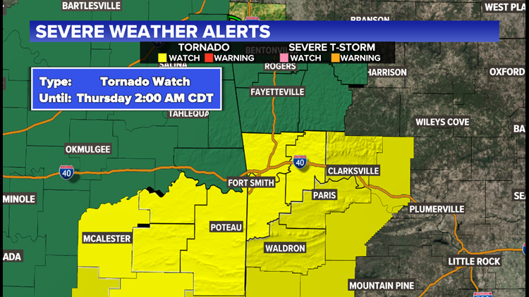 Tornado Watch in effect for the River Valley until 2am