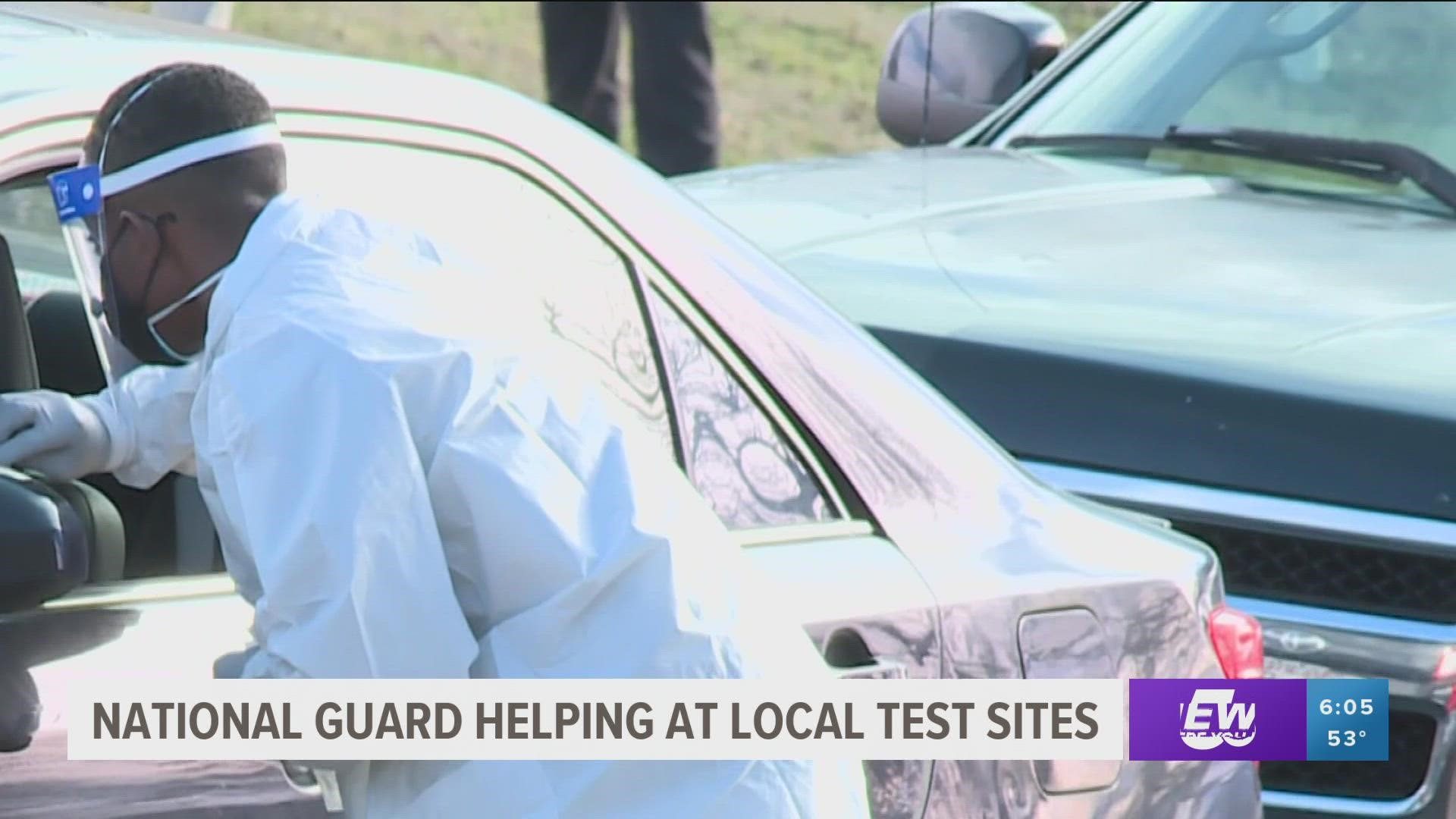 Across the northwest Arkansas area, the National Guard has been deployed to help administer tests and monitor traffic at testing sites as patient lines increase.