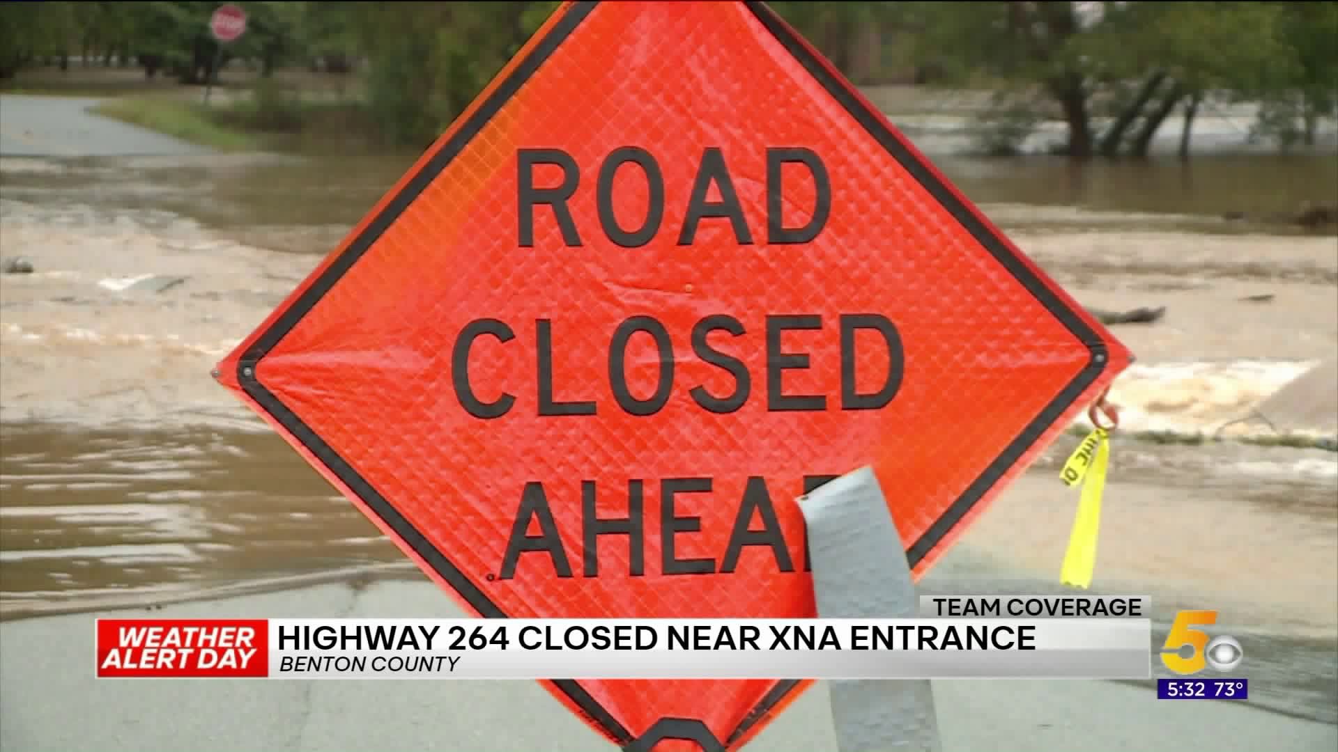 Portion of Hwy 264 Closed Near XNA Due To Flooding