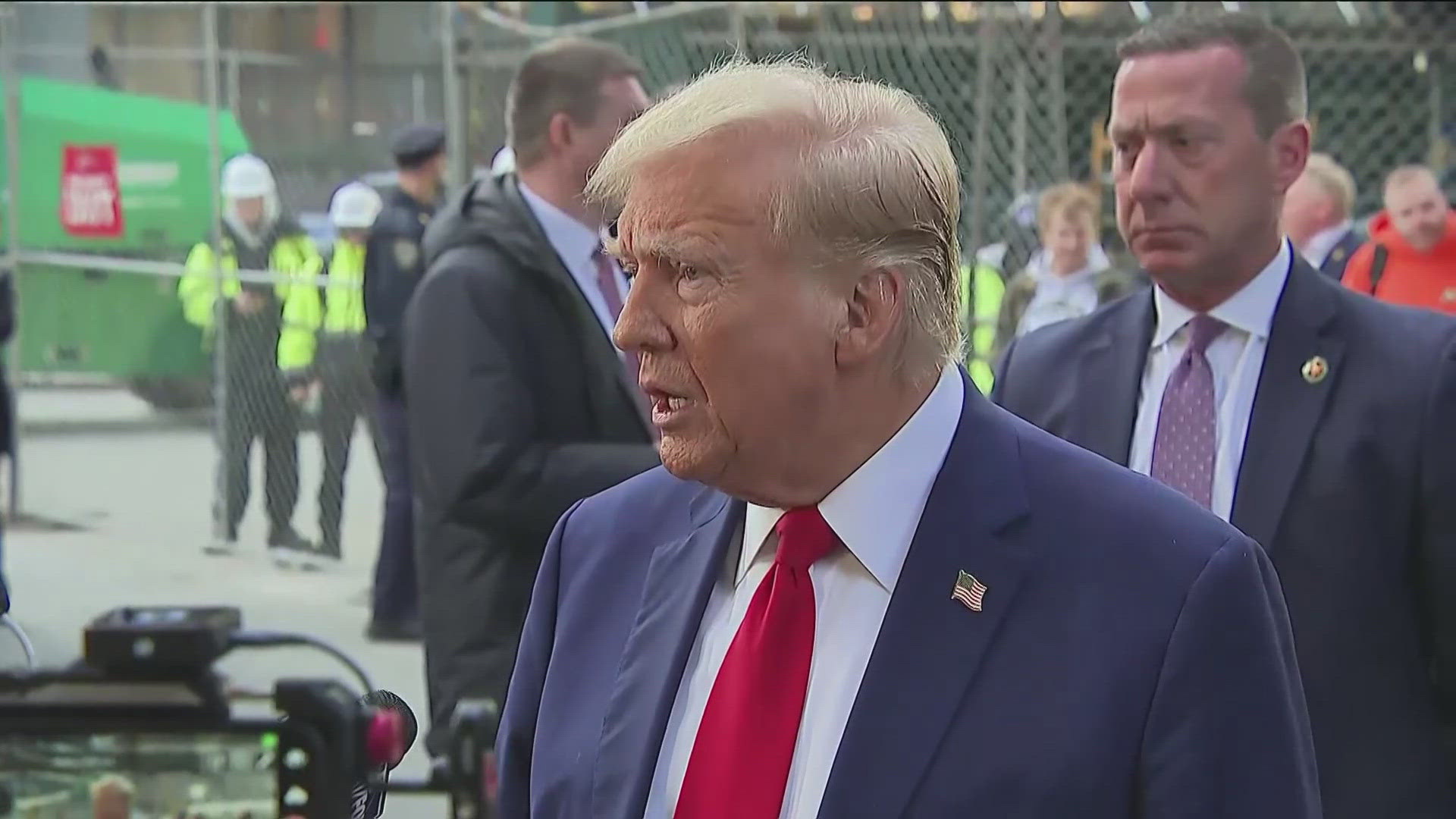 Donald Trump returned to a New York courtroom today, where he's charged with falsifying business records to cover up payments.