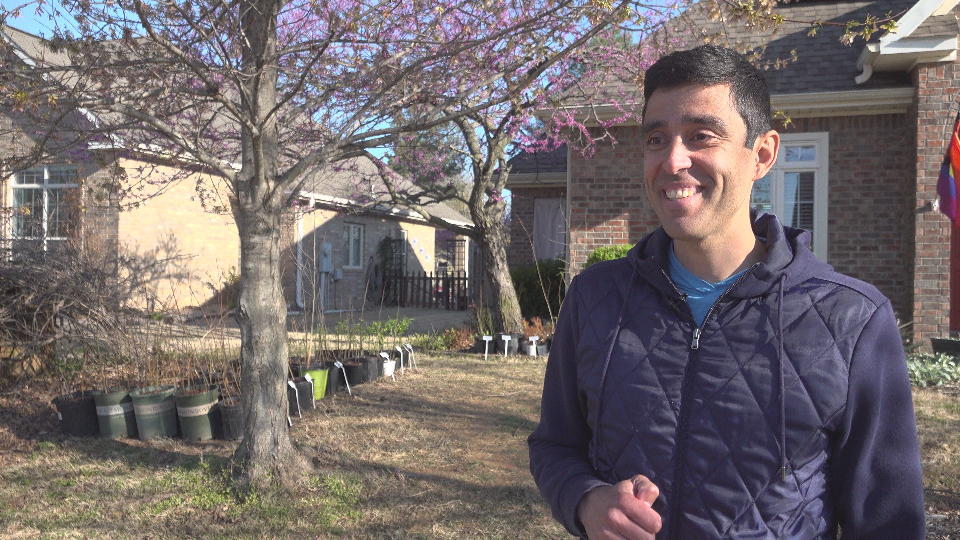 5NEWS REPORTER JOSE CARRANZA INTRODUCES US TO A BENTONVILLE MAN GROWING HUNDREDS OF TREES IN HIS BACKYARD - ALL TO HELP THE EARTH...