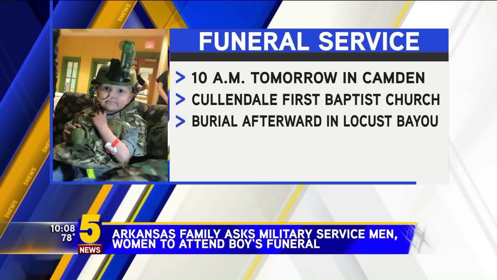 Arkansas Family Asks Soldiers To Attend Funeral for Boy Who Wanted To Be `Army Man`