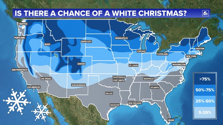 Probability Of A White Christmas 2022 Will I Get A White Christmas? Here Are Your Snow Chances. | 5Newsonline.com Probability Of A White Christmas 2022 Will I Get A White Christmas? Here Are Your Snow Chances. | 5Newsonline.com