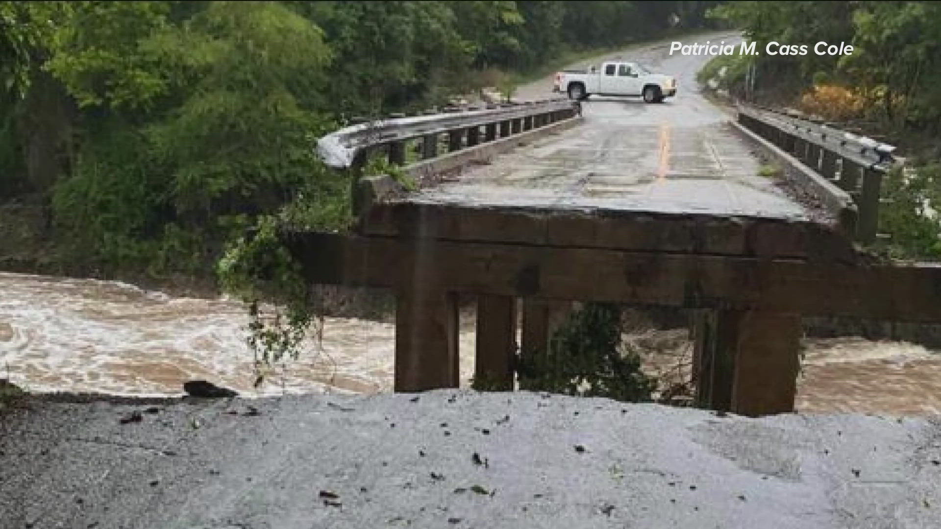 Jimmy Creek Bridge washed out by rain in Marion County | 5newsonline.com