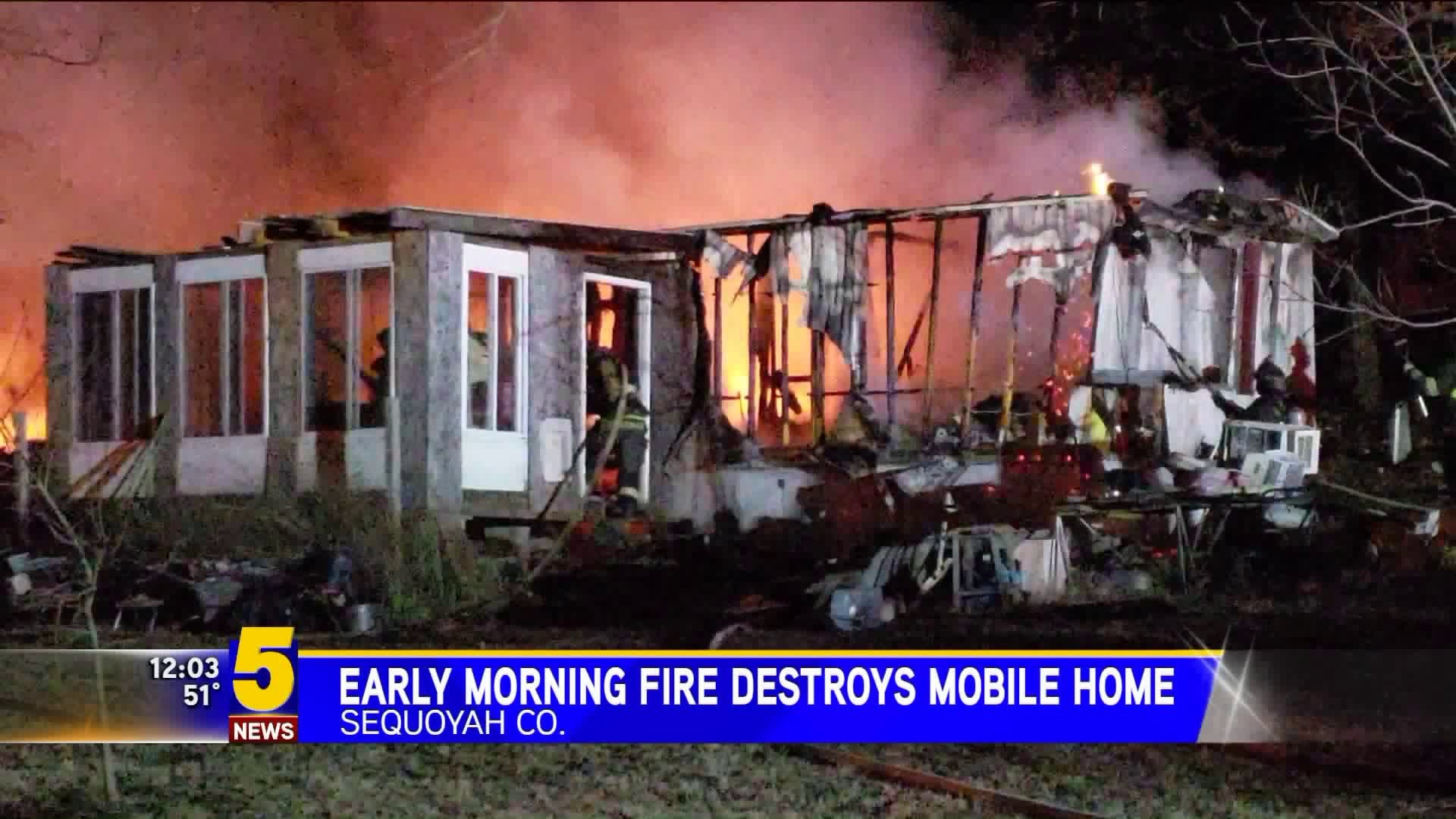 Fire Destroys Mobile Home In Roland Tuesday Morning