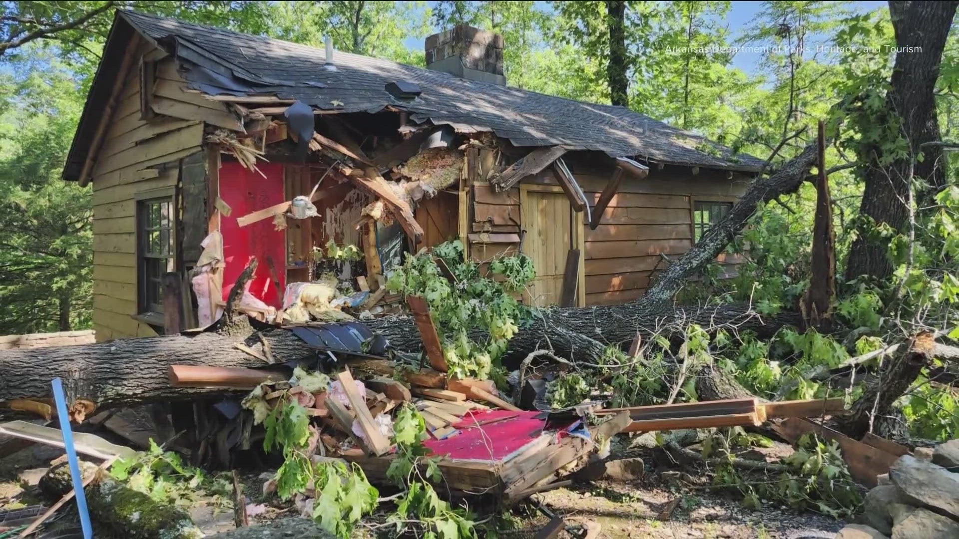 Despite fallen trees, no electricity, and a disrupted guest list, the couple held their ceremony as planned the morning that severe weather struck.