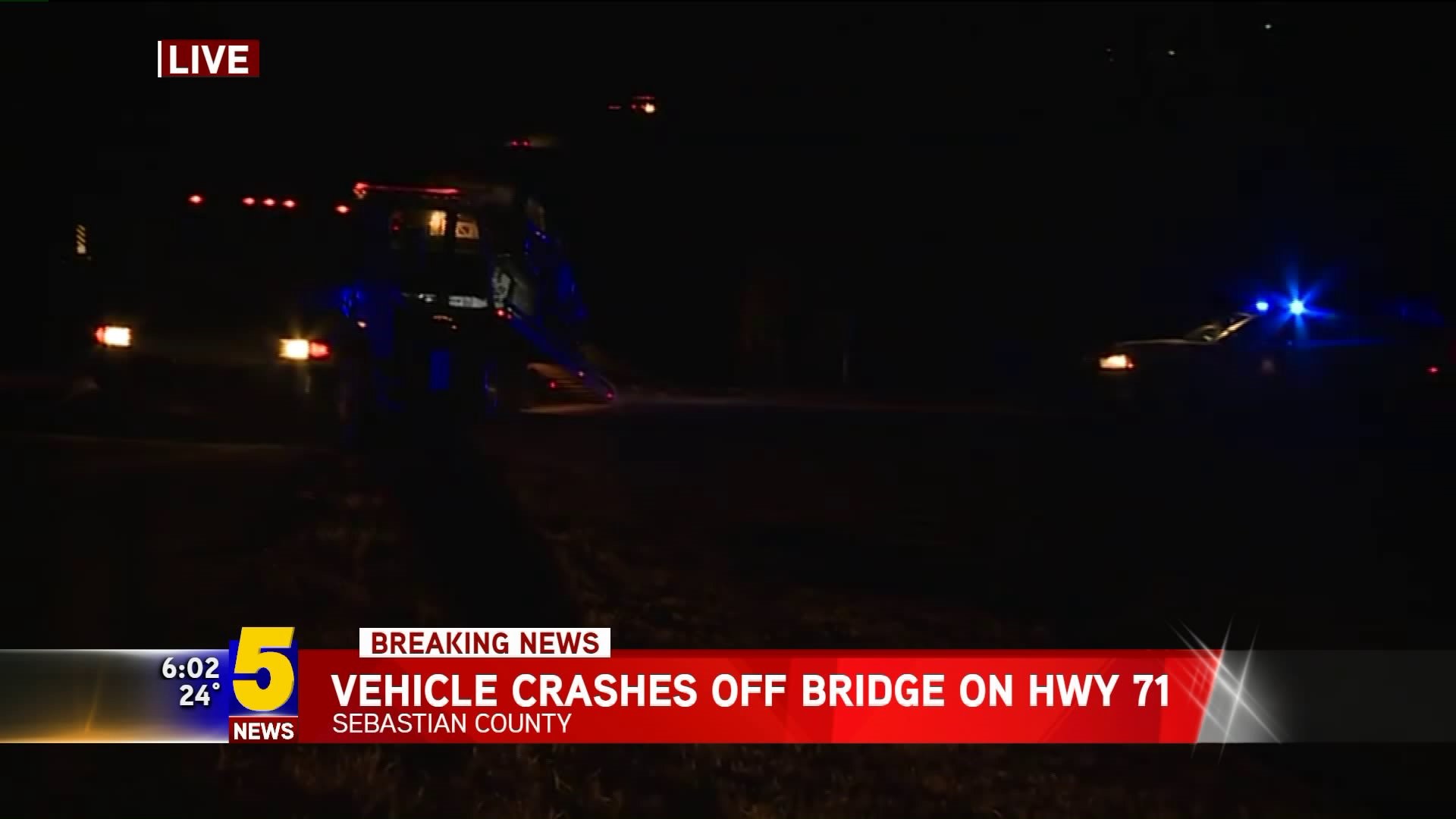 Vehicle Crashes Off Bridge On Highway 71