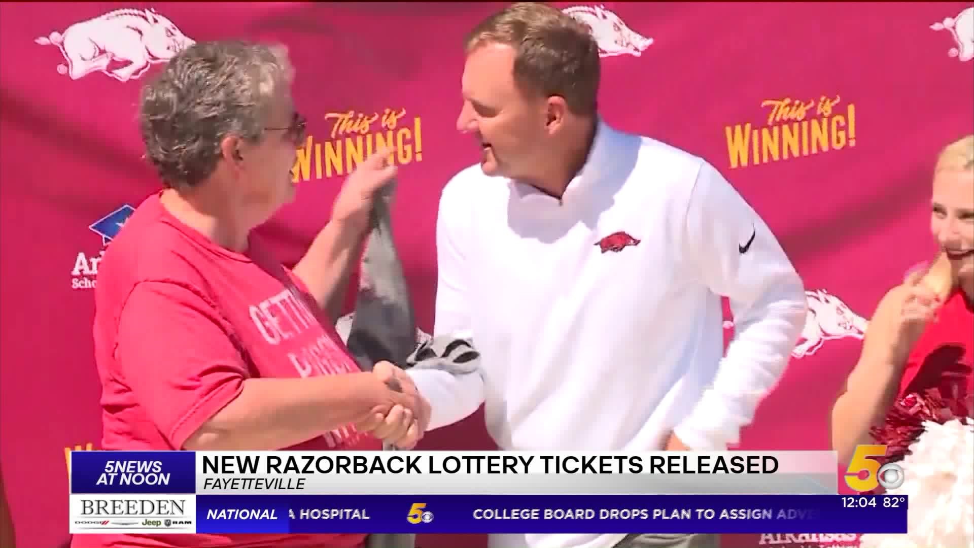 Arkansas Lottery Unveils Razorback Ticket