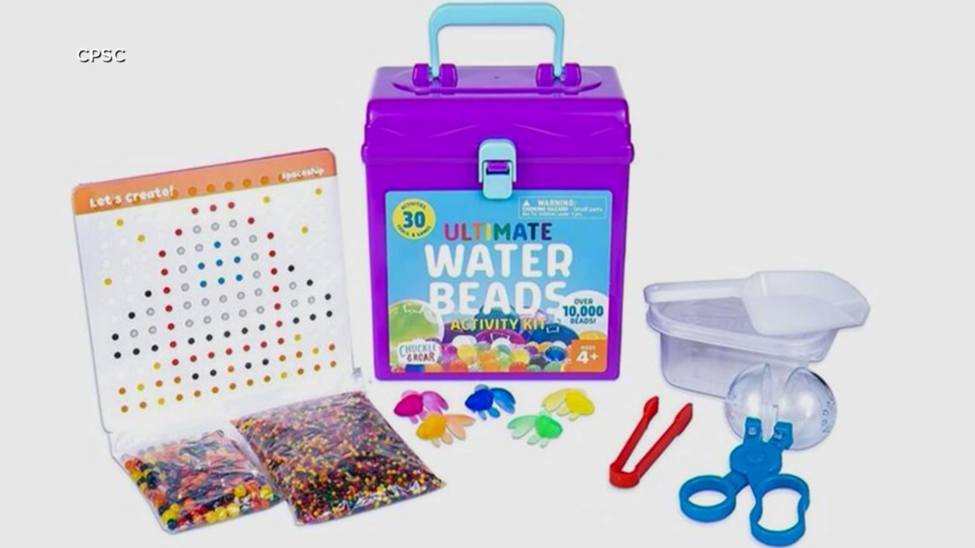 After a 10-month-old baby died from choking on this product, the Chuckle & Roar Ultimate Water Beads activity kit was recalled.
