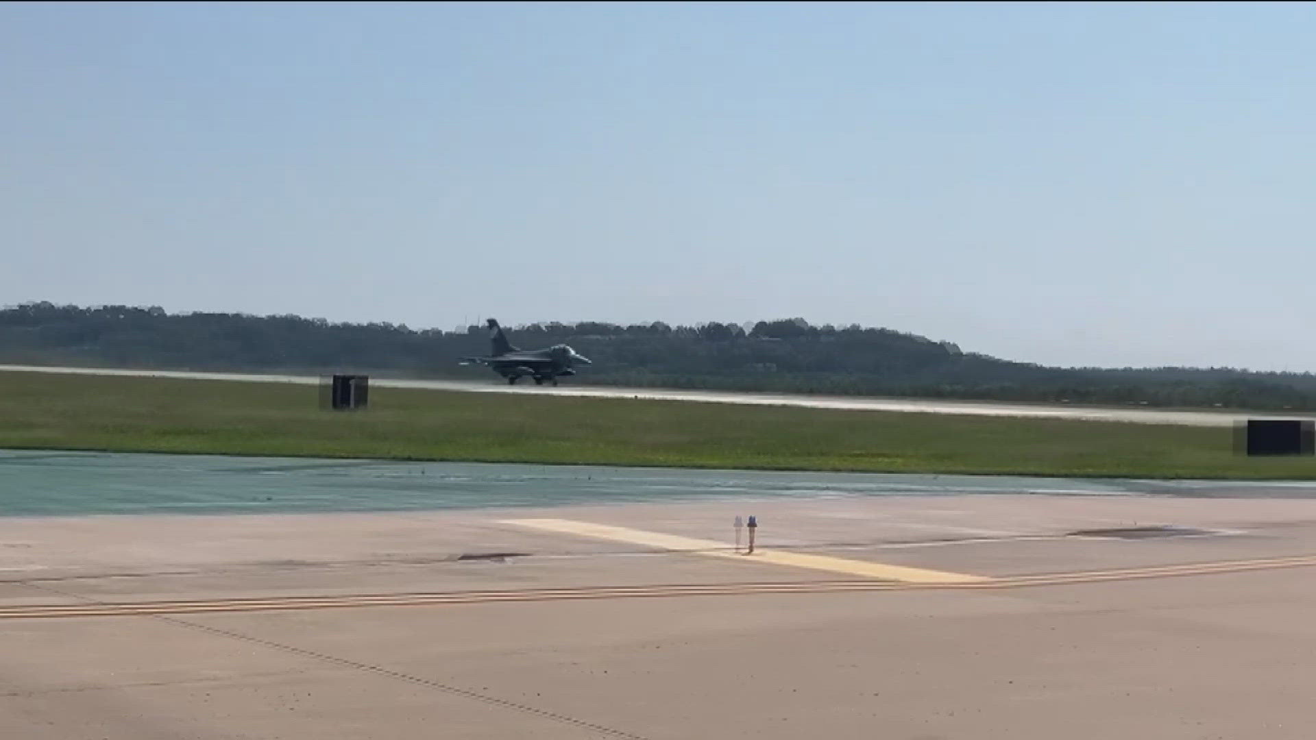 F-16 fighter jets tested a new feature at the Ebbing Air Base in Fort Smith.