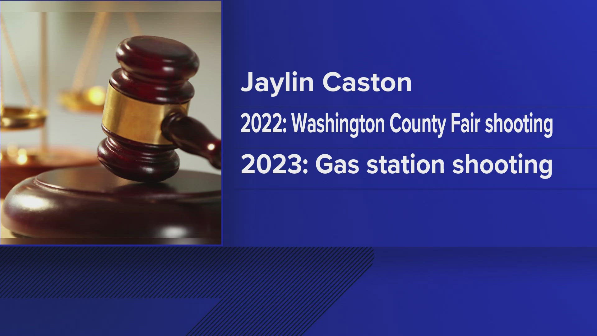 Caston was arrested when he was 16 after a shooting at the Washington County Fair in 2022 that left one person injured.