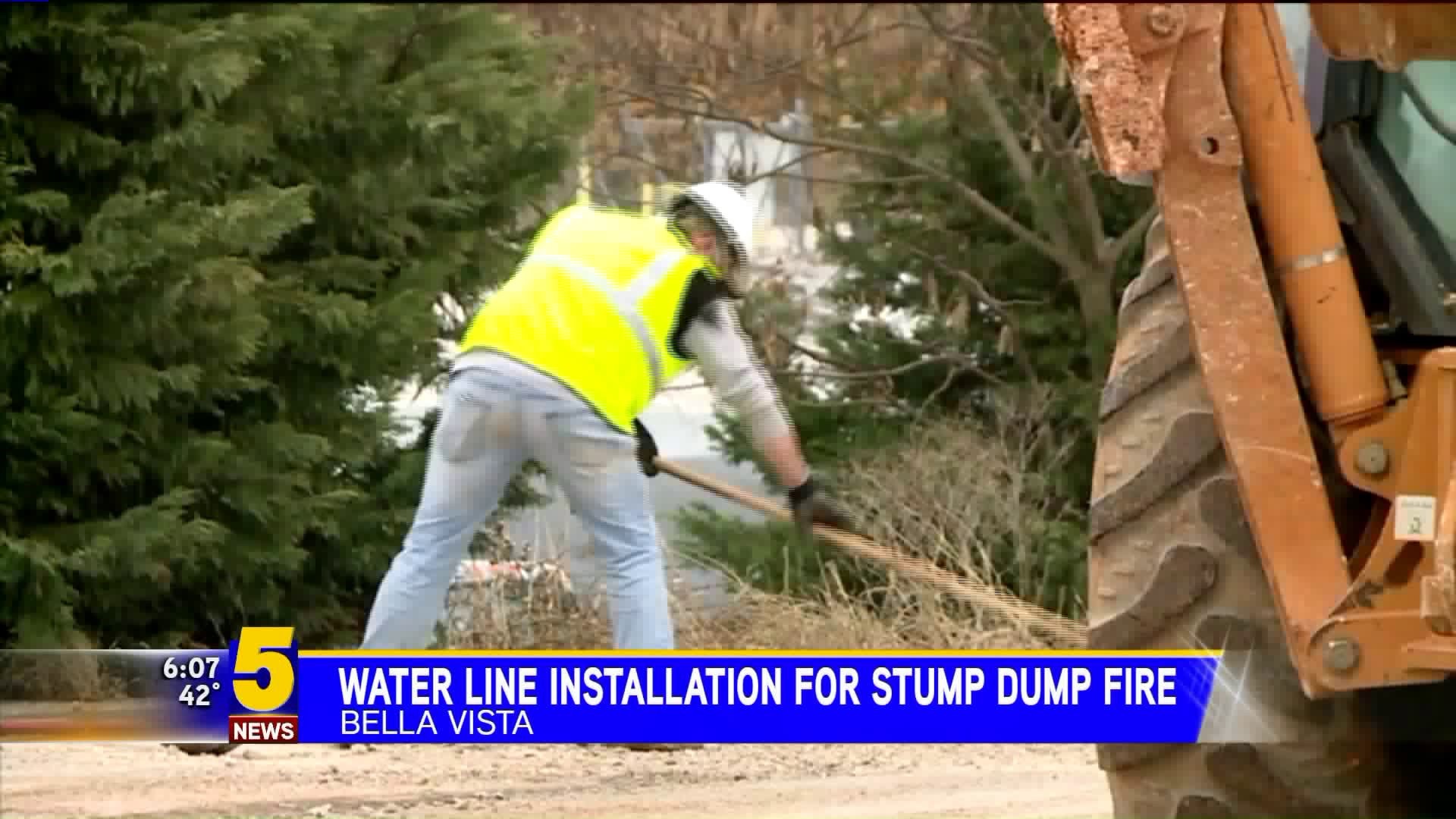 water line installation for stump dump fire