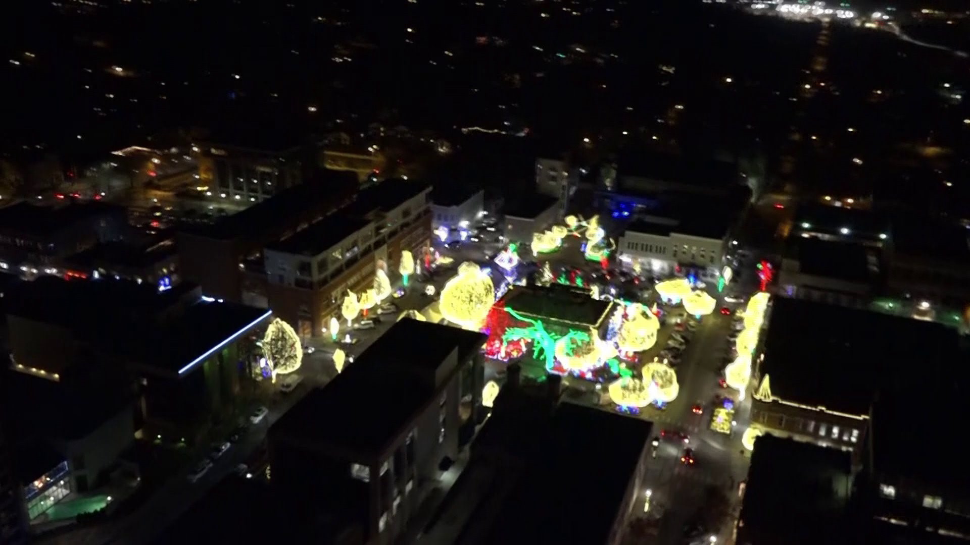Fayetteville Helicopter 6PM Christmas Lights