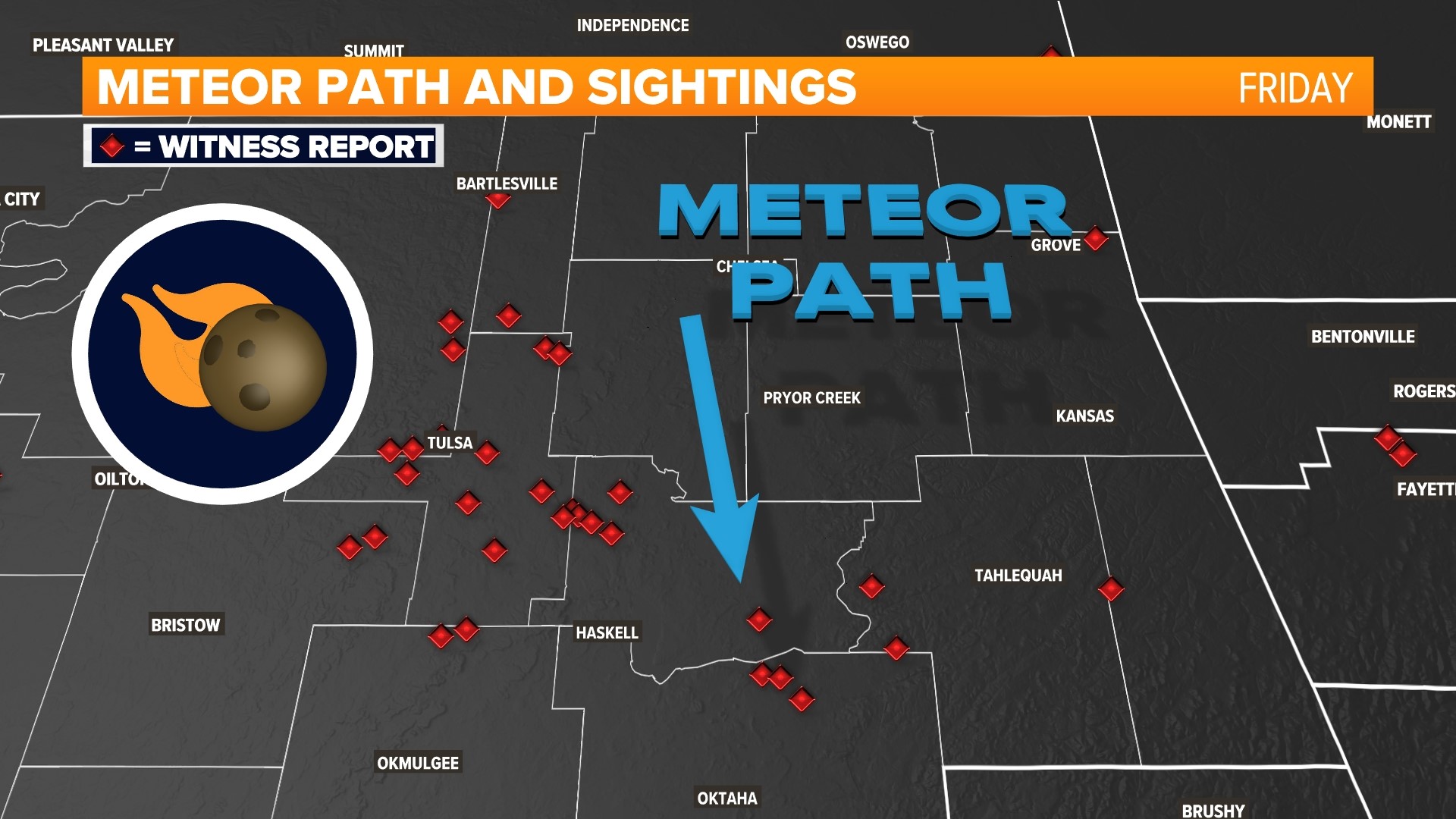 Meteor seen across Arkansas into Oklahoma