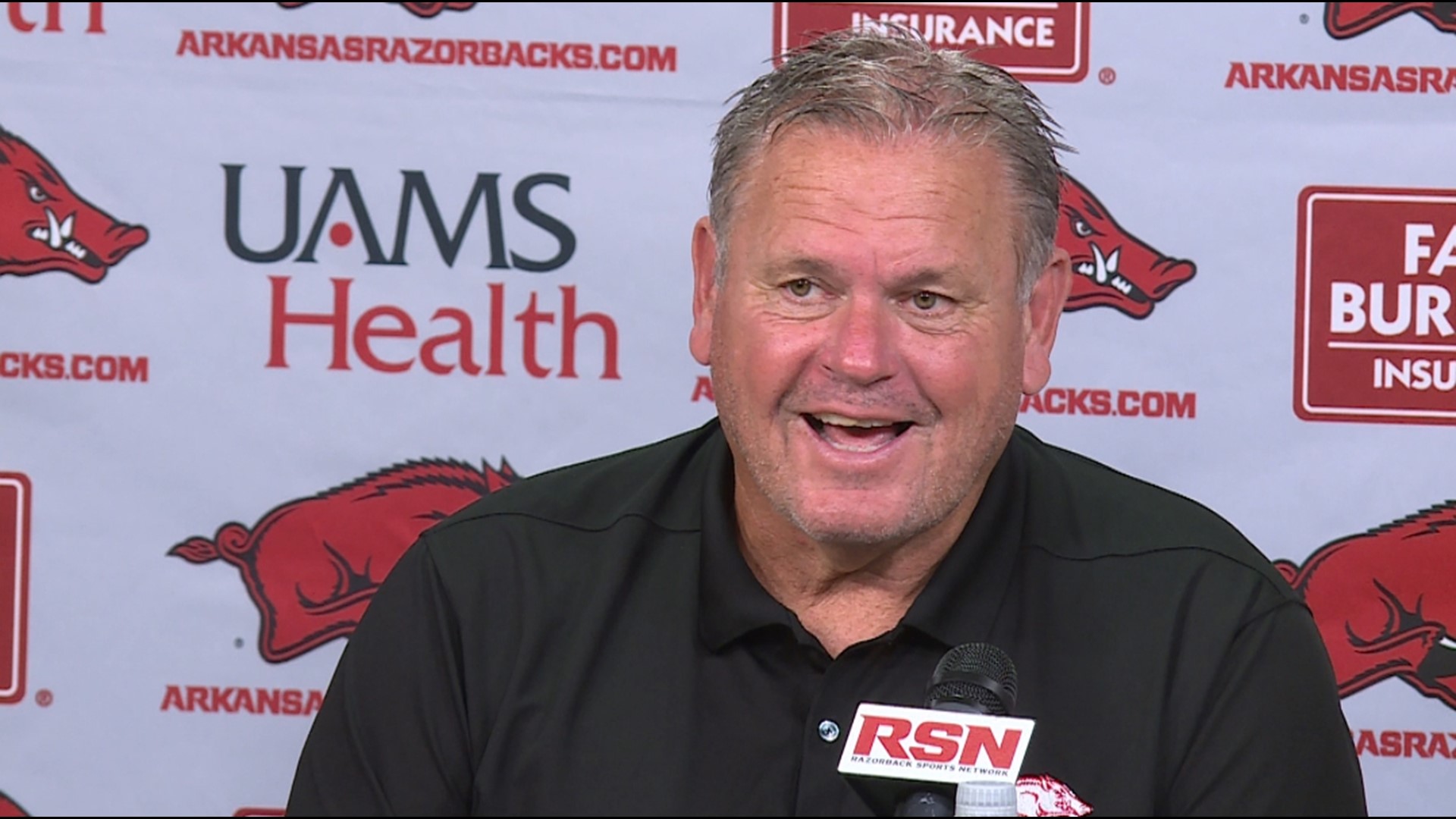 Arkansas football head coach Sam Pittman previews Saturday's matchup with Texas A&M and looks back on the Razorbacks' win over Missouri State.
