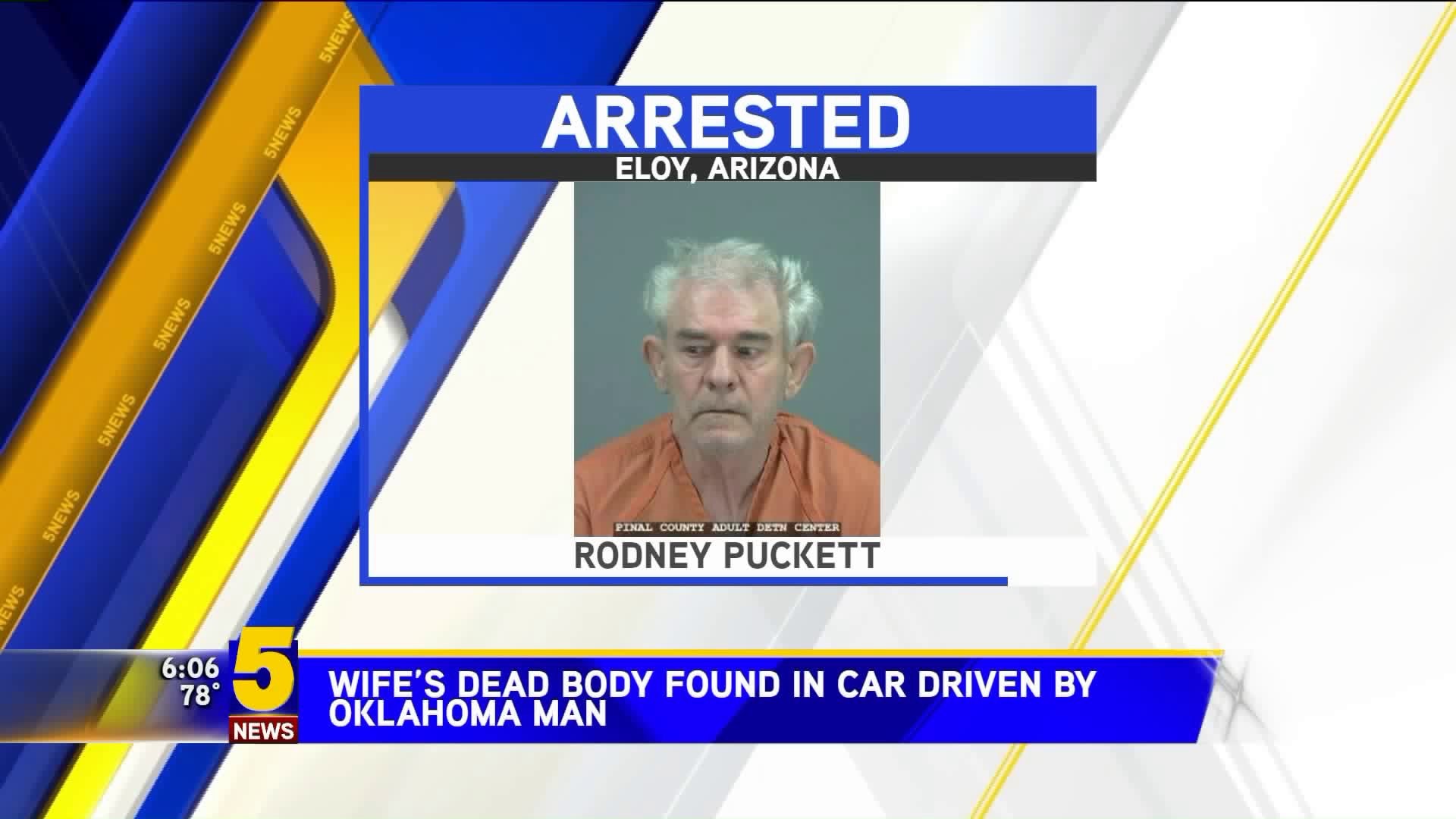 Wife`s Dead Body Found in Car Driven By Oklahoma Man