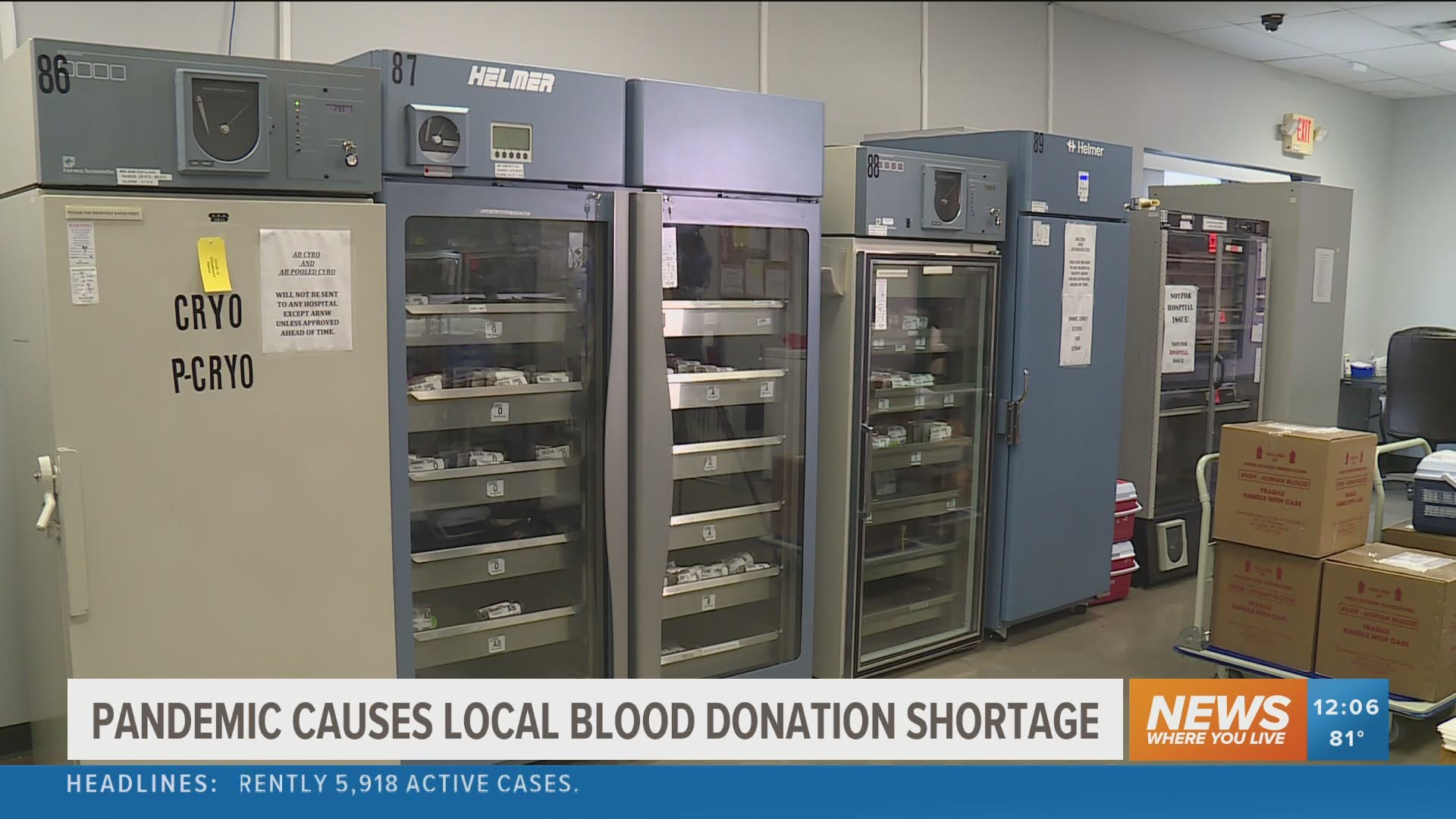 There will be an emergency blood drive in Fayetteville Tuesday. The blood reserve is dwindling because of blood drive cancellations due to the pandemic.