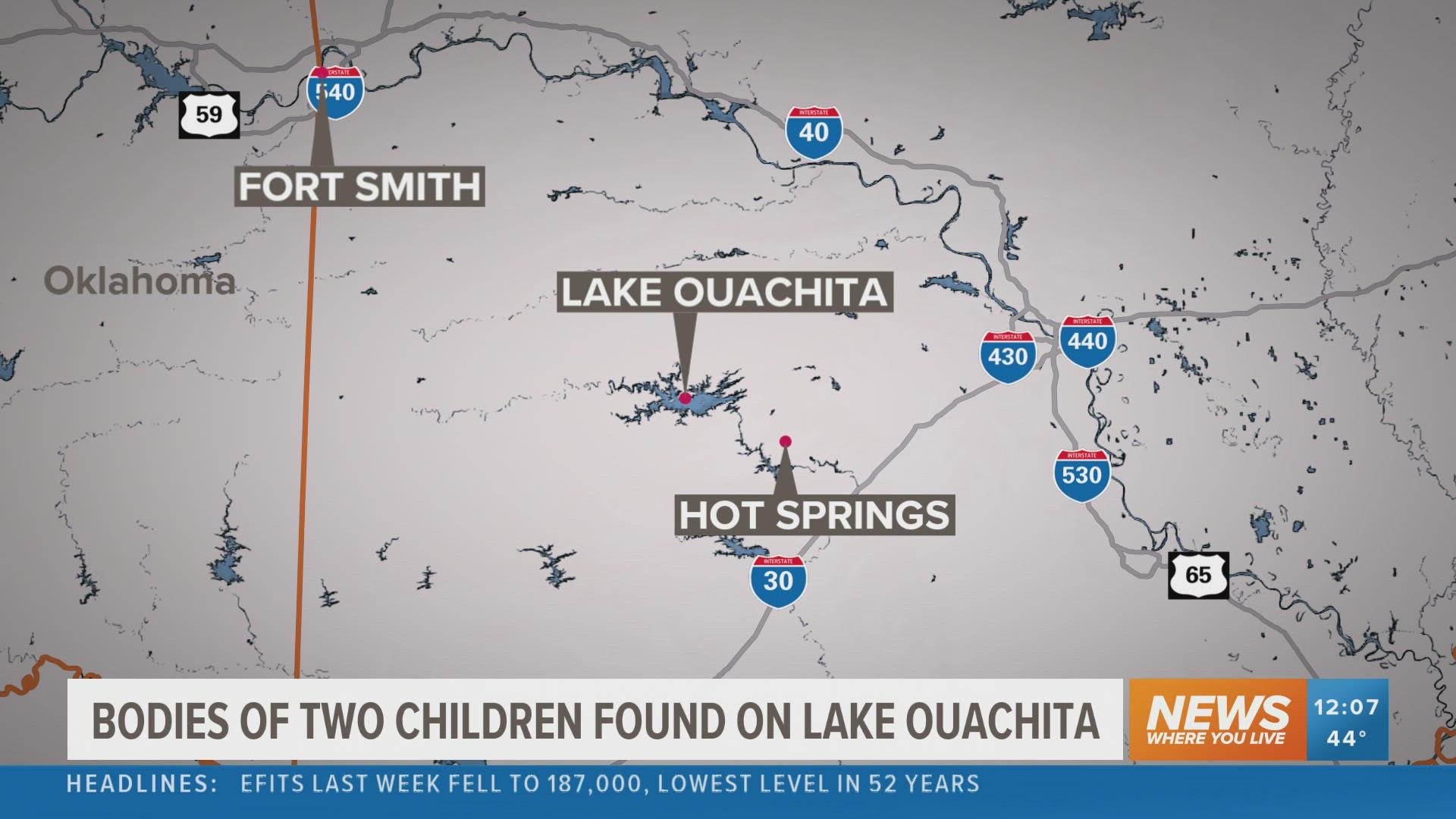 The bodies of two children were found after a boating accident on Lake Ouachita Wednesday night. Officials say they are searching for one more person.
