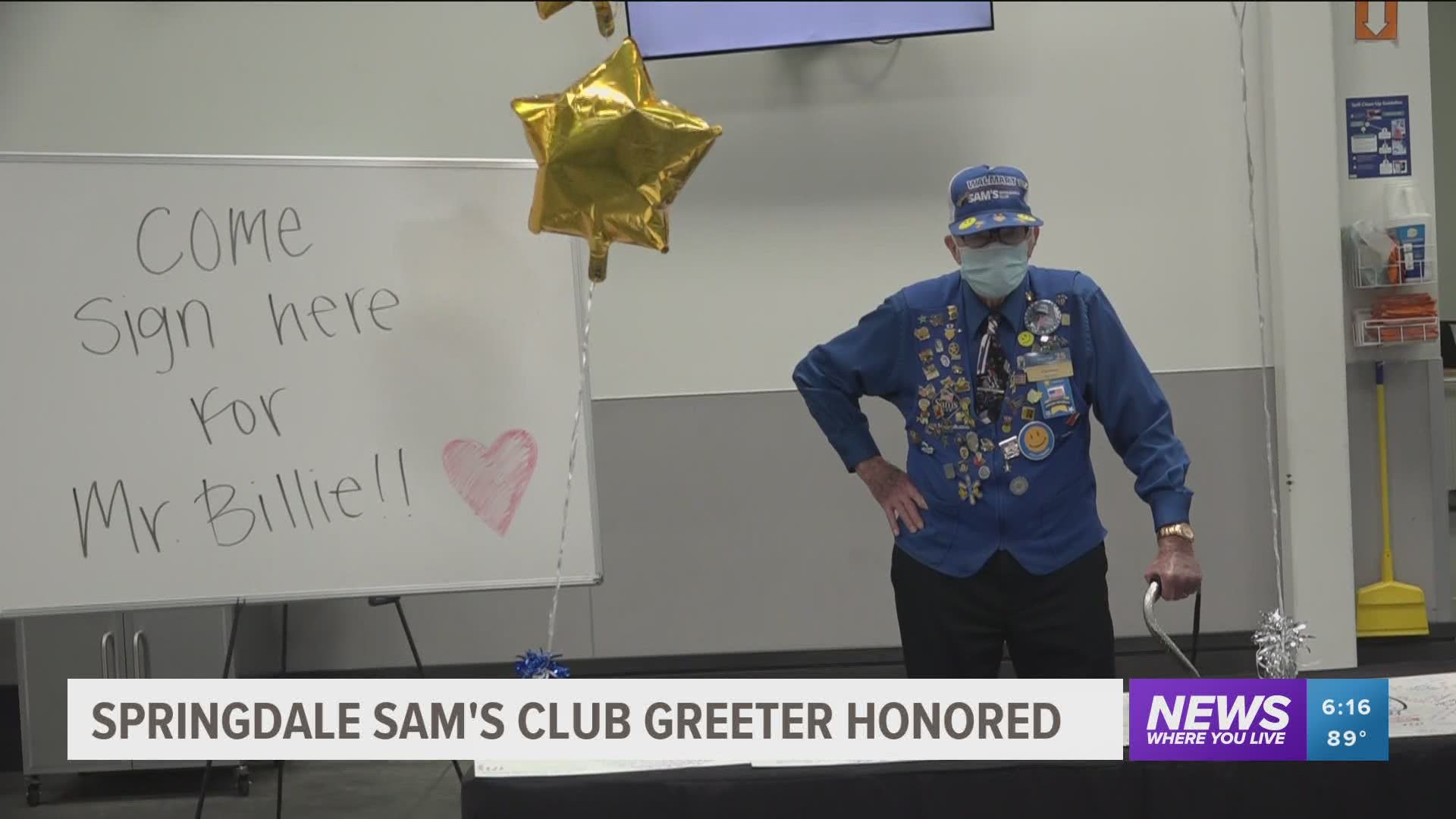 Mr. Billie has worked there as a greeter for 2 years but has worked for Walmart for 28 years, where he’s made the day of many shoppers.