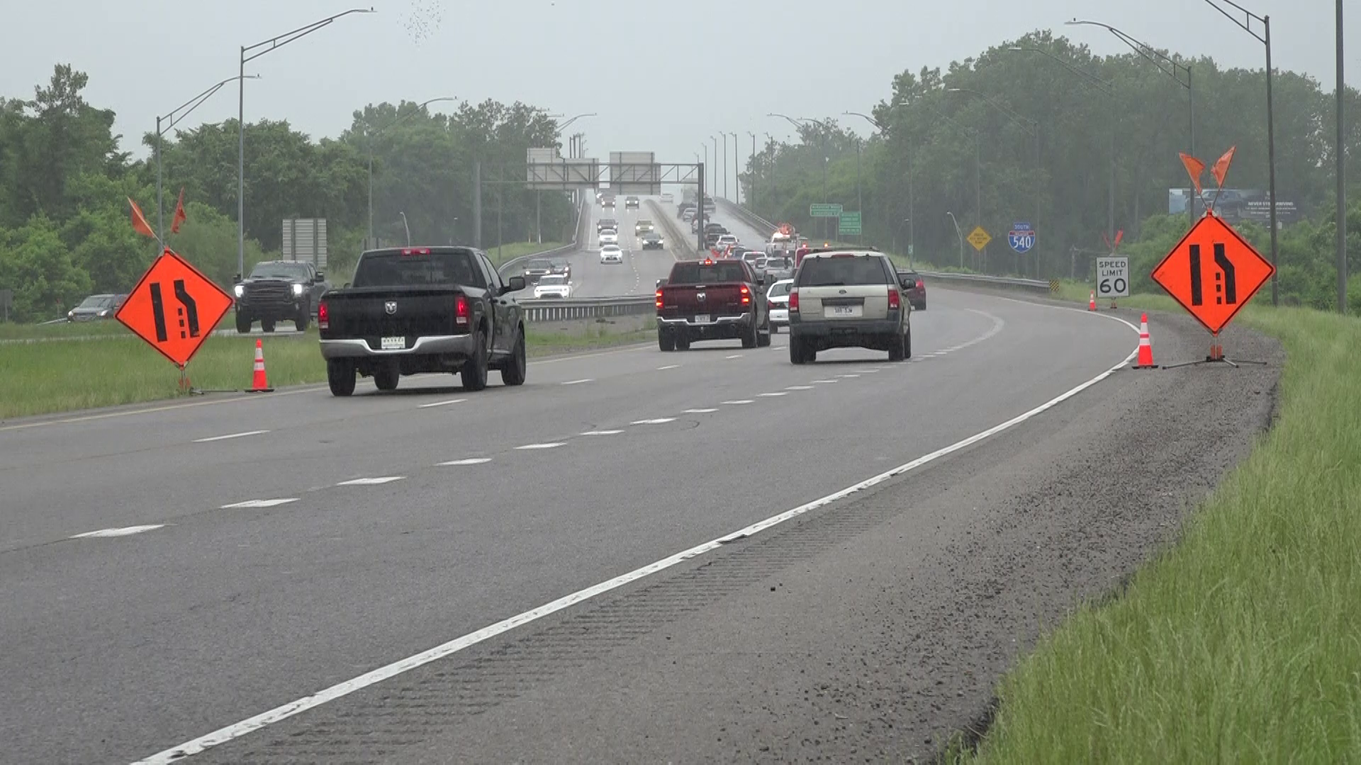 You may experience slowdowns going over the Arkansas River for the next day until the inspection is completed.