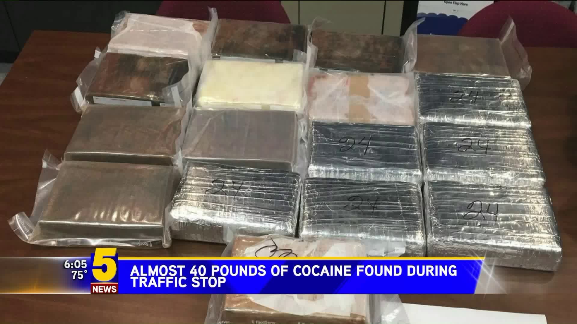 Almost 40 Pounds of Cocaine Found During Traffic Stop