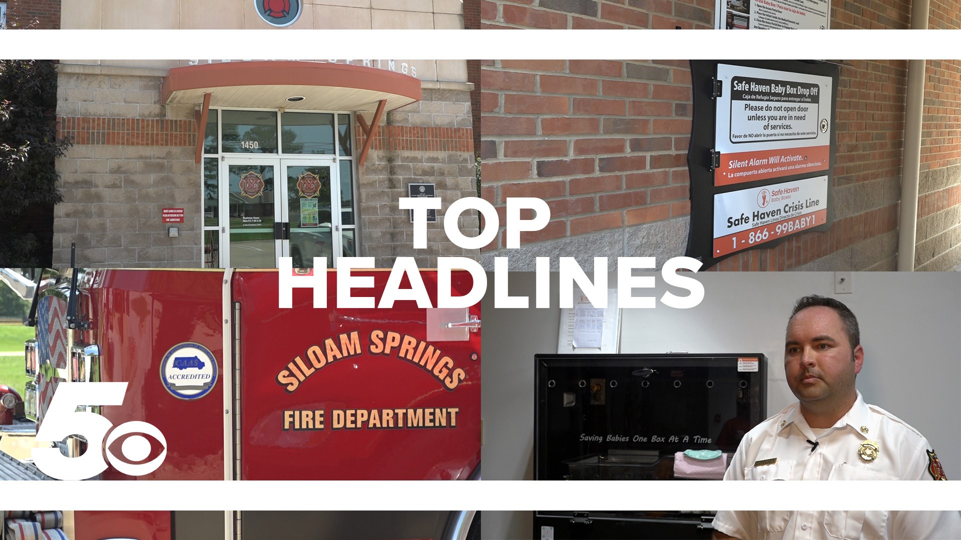 The topics in today's top headlines include a new Safe Haven Baby Box in Siloam Springs, a man found guilty of conspiracy to riot, weather, and more!