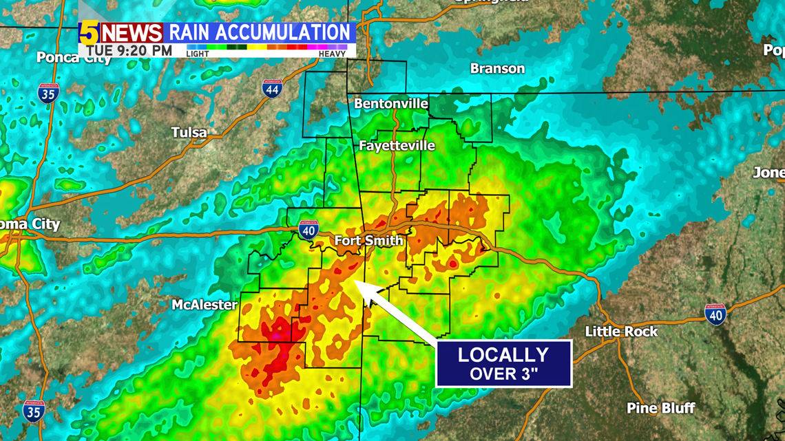 Soggy Tuesday Rainfall Totals | 5newsonline.com