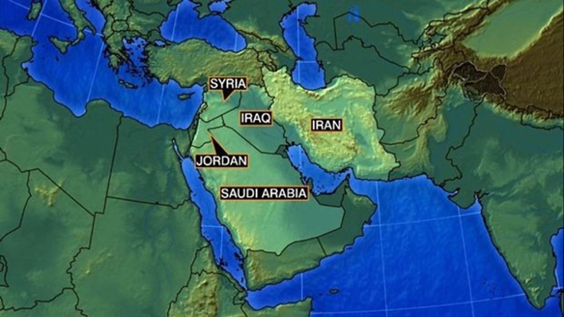 Карта ирана и саудовской аравии
