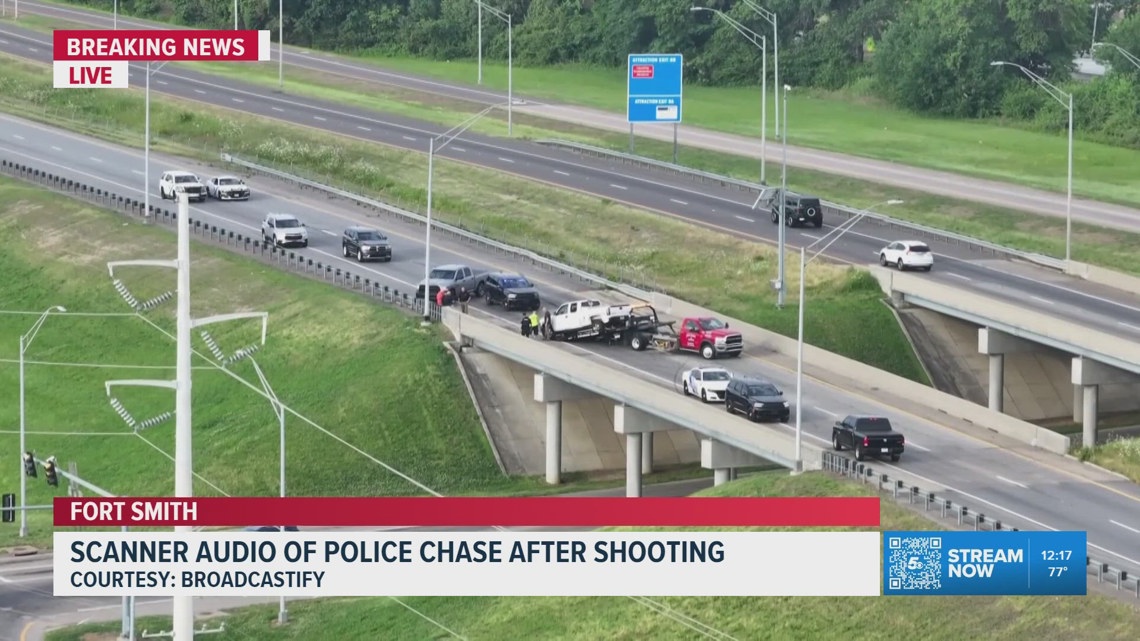 Scanner audio of police chase after shooting of Fort Smith officer ...