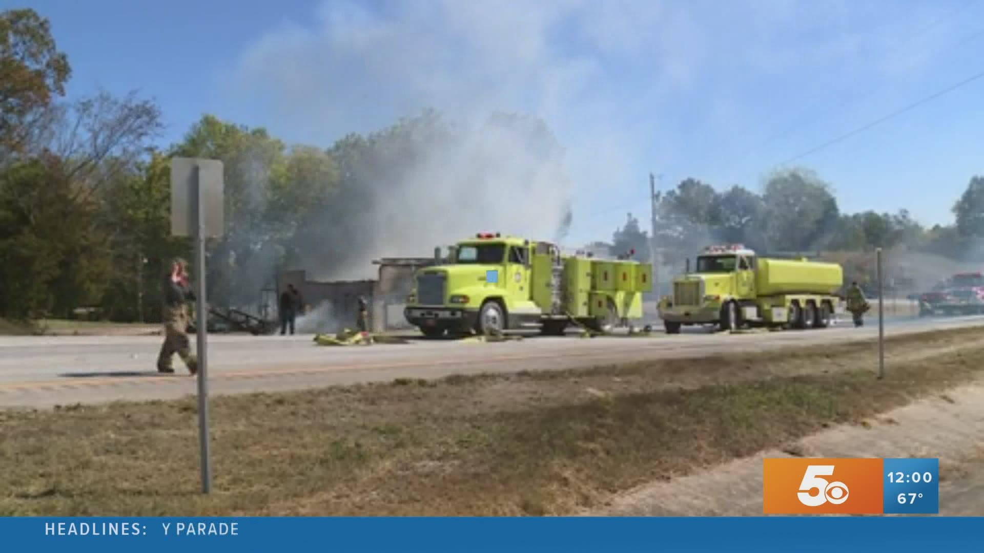 Crews on the scene told 5NEWS it was a commercial building and they still don't know what sparked the flames.