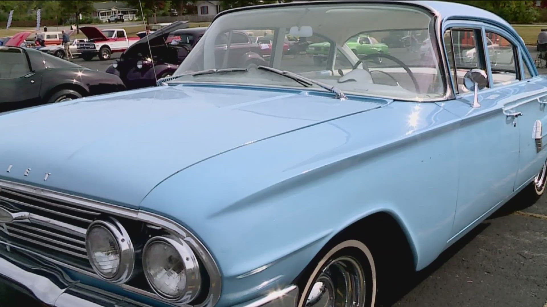 Around 200 cars and motorcycles of all types and ages took over the school's parking lot on Sept. 28.