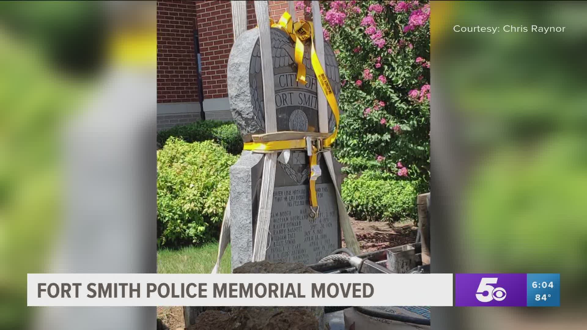 The memorial honoring 11 fallen officers was moved after a lot of vandalism at other departments in Arkansas. https://bit.ly/327vhZ5