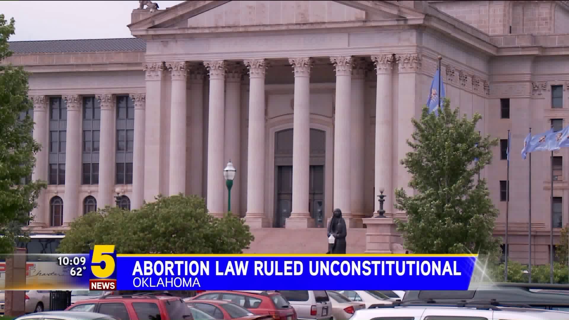 Oklahoma Abortion Law Ruled Unconstitutional
