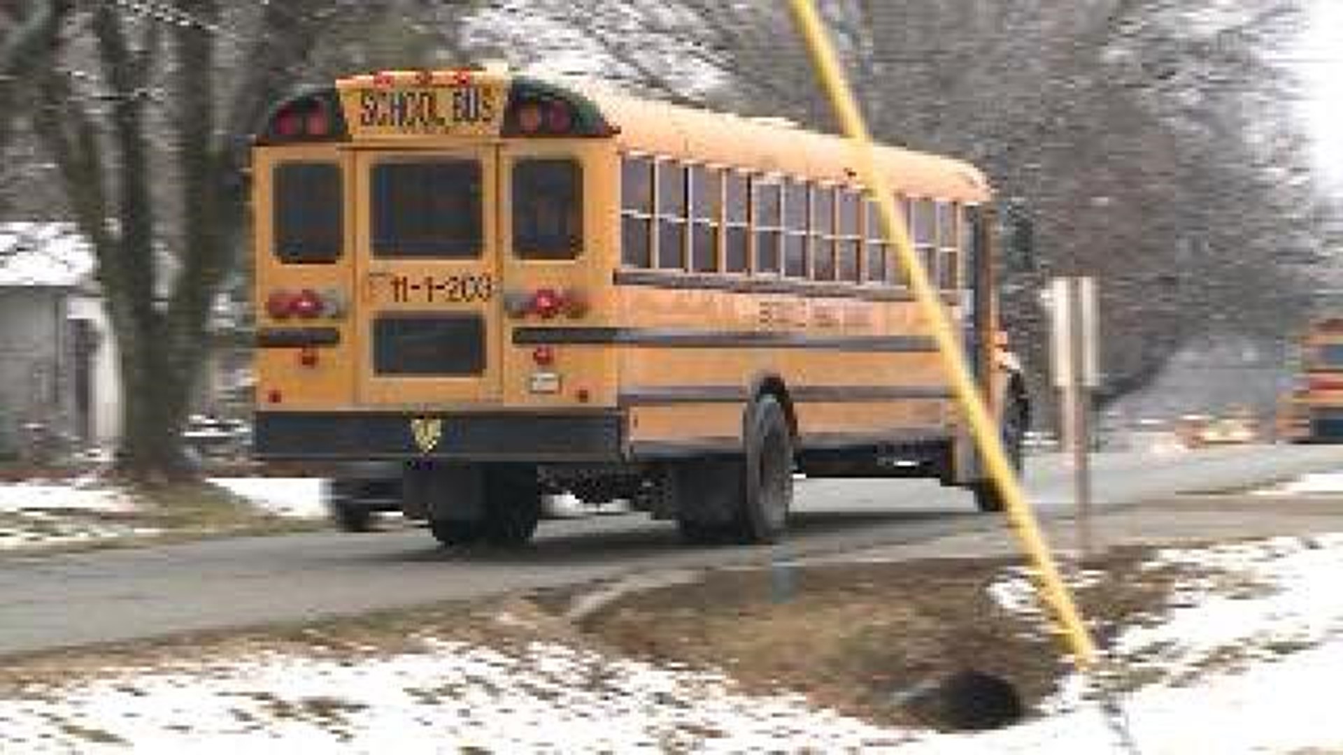 Snow Falls As Buses Begin Routes