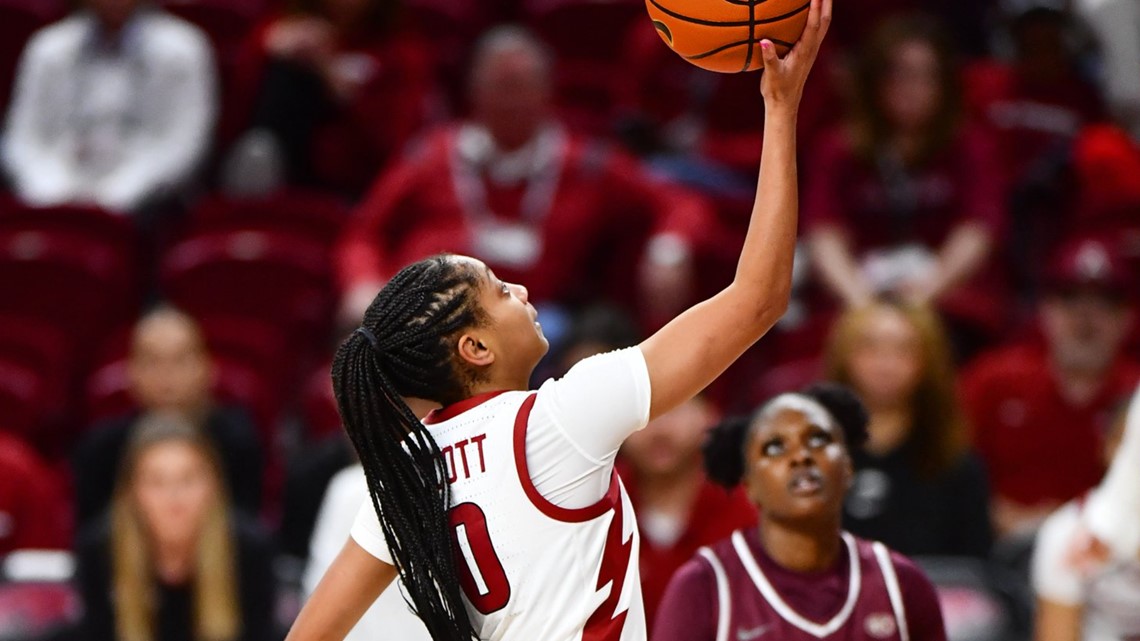 Razorbacks earn Arkansas bragging rights by beating Little Rock 77-36 ...