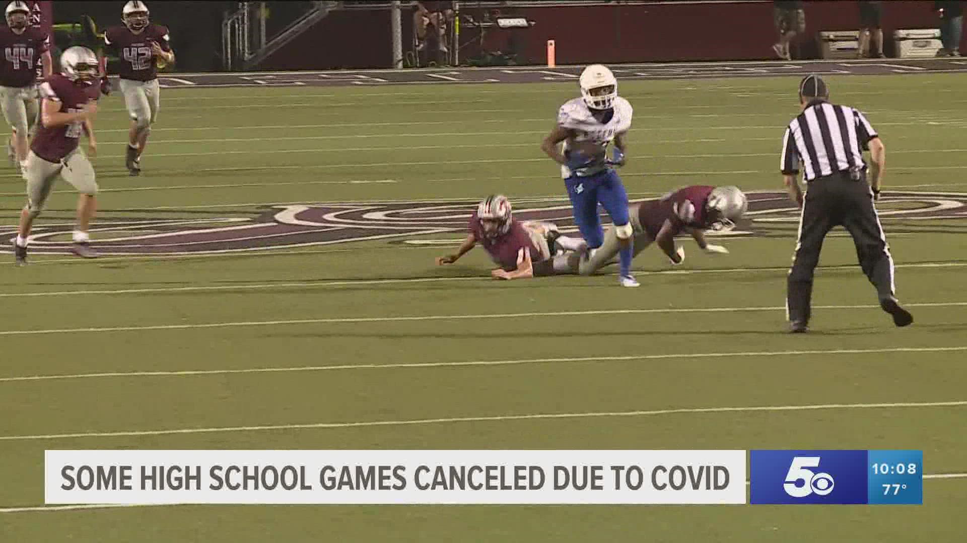 Keep up with our list of Arkansas high school football games impacted by COVID-19.