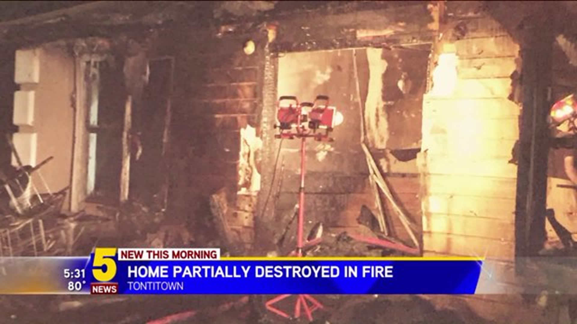 Home Partially Destroyed In Fire