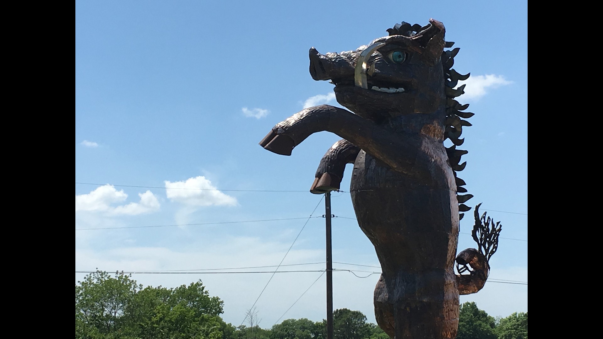 Woo, Pig! Giant Hog Statue Stands Tall In Fayetteville