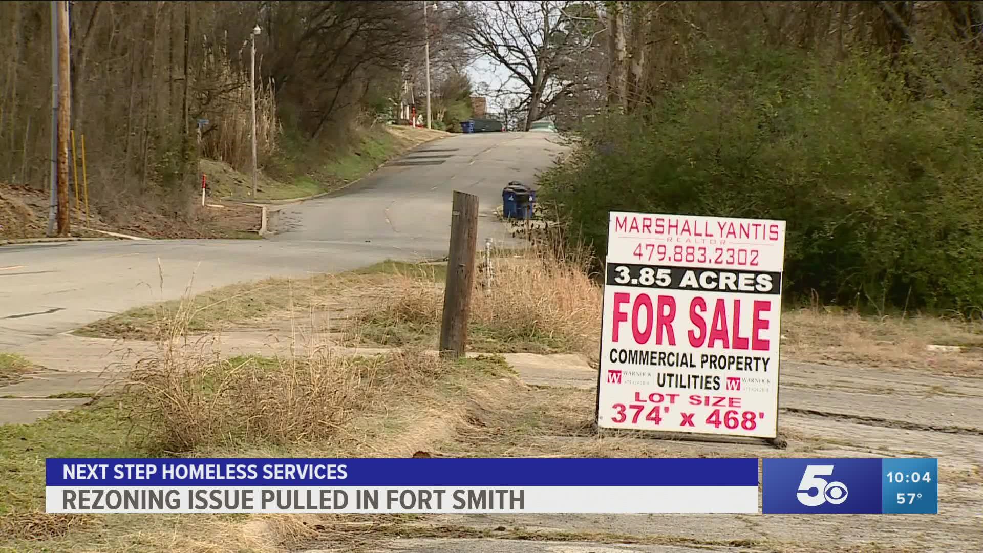 Next Step Homeless Services in Fort Smith has now pulled its request to build a new shelter near Towson Avenue.