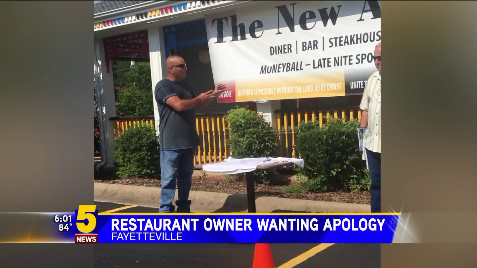 Fayetteville Restaurant Owner Wanting Apology from LGBTQ Community