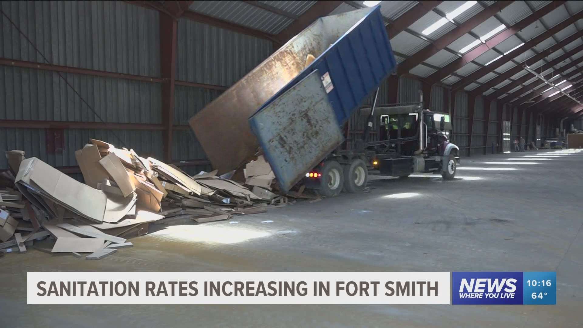 Sanitation rates increasing in Fort Smith, recycling pick up schedule changed.
