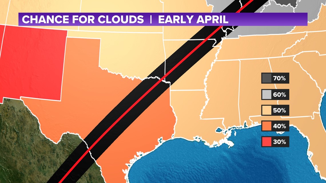 Solar Eclipse 2024 Which state will have the fewest clouds