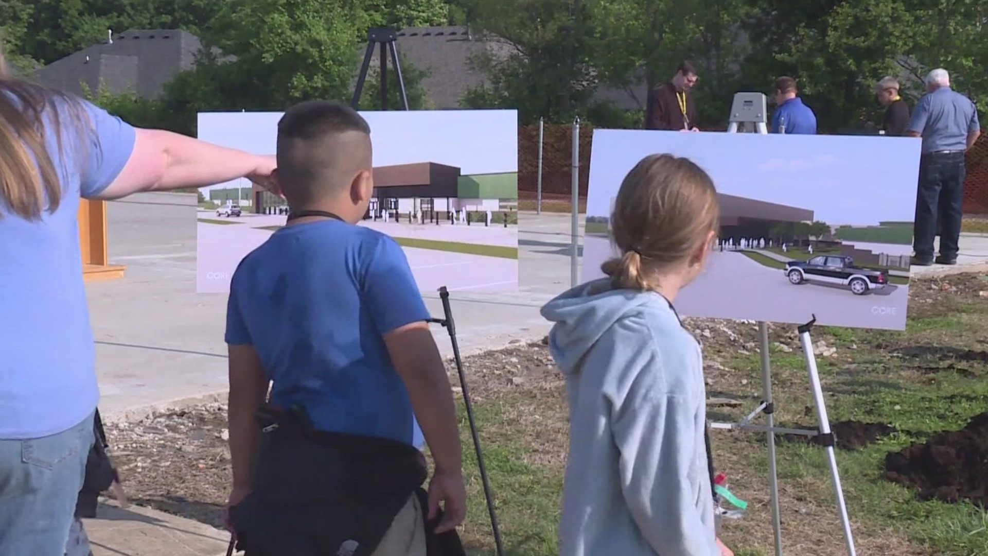 People in Springdale came together at George Elementary School for a groundbreaking ceremony to mark the start of renovations after it was hit by a tornado.